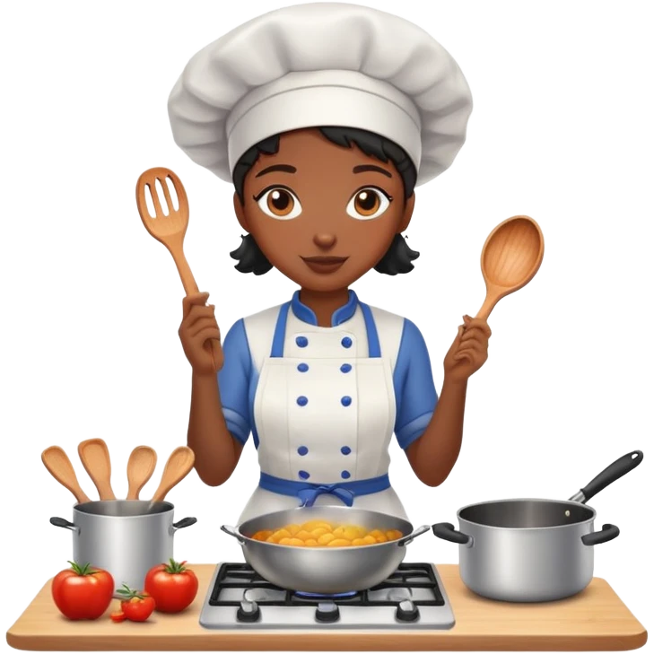 Black girl cooking emoji