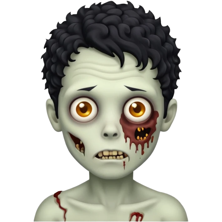 zombie boy curly hair emoji