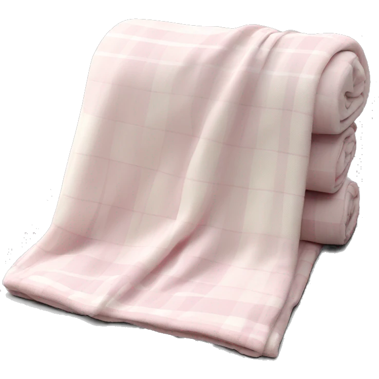 cute aesthetic light pink plaid folded blanket emoji