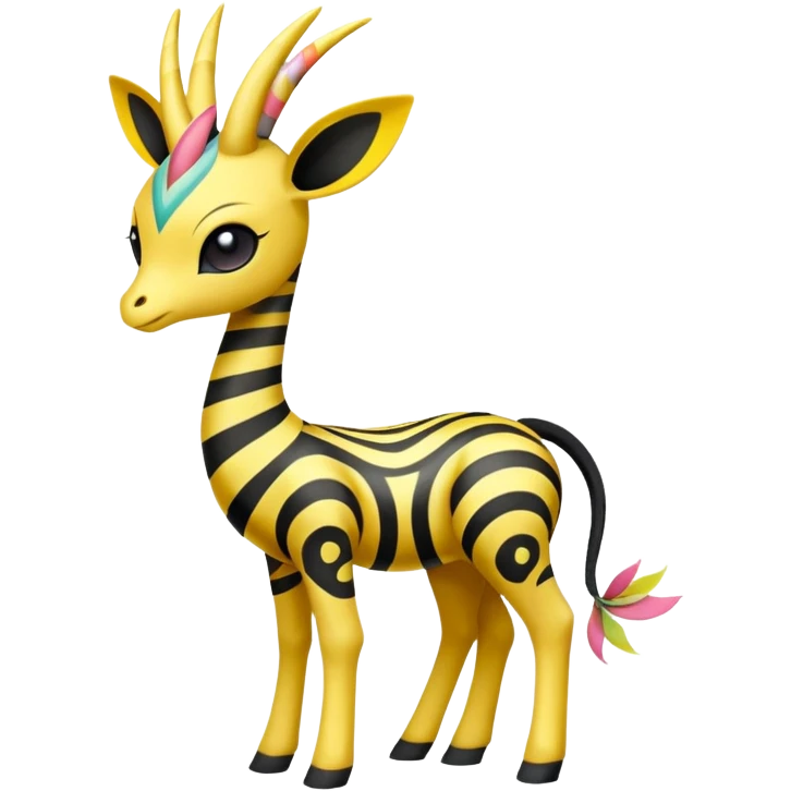 zig-zag-patterned tribal tropical hot spotted striped Meloetta-Giraffarig-Giratina-Noibat-Pokémon-Fakémon-fusion-hybrid-creature emoji