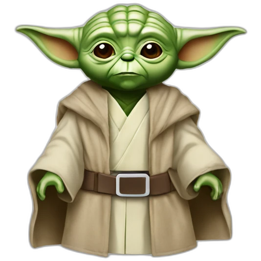 Yoda star wars con uniforme de la tienda IKEA de pie emoji