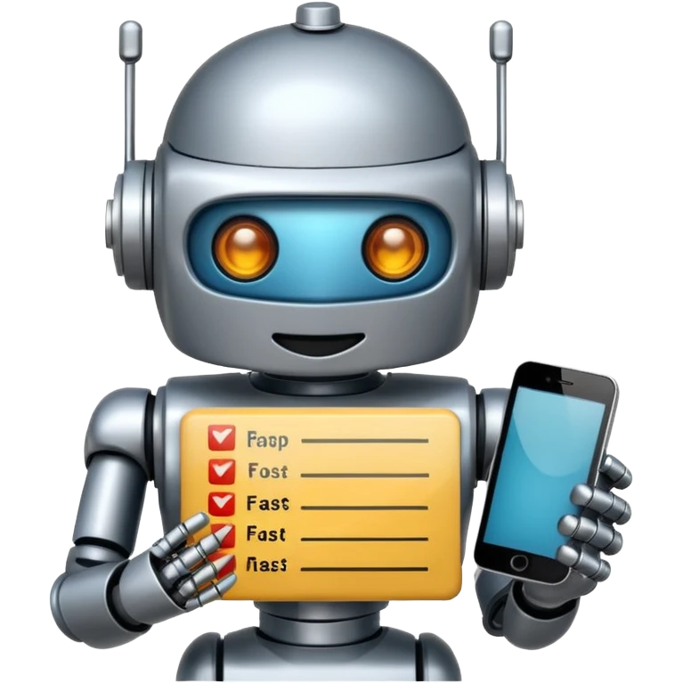 emoji of a checklist for a robot emoji
