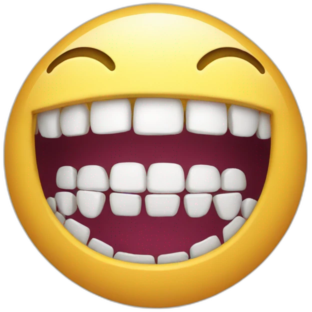 laughing with a lot of teeth emoji