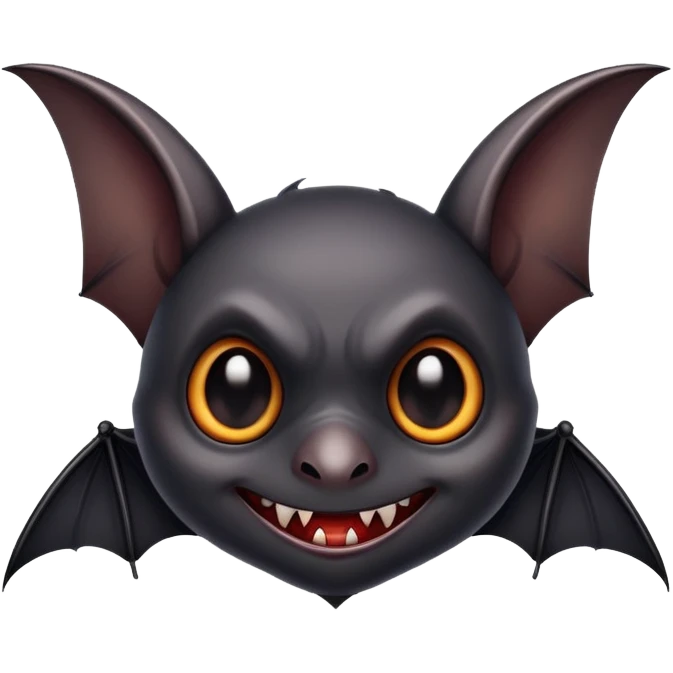 Black gothic vampiric realistic scary spooky small Bat emoji