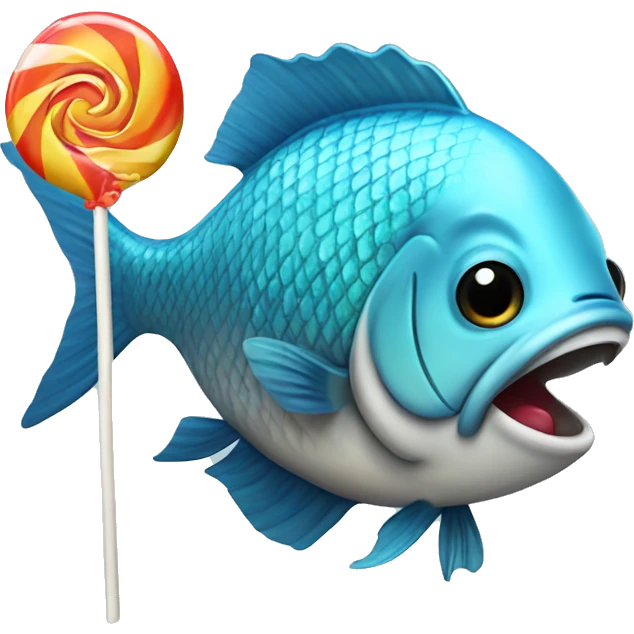 Fish with a lollipop emoji