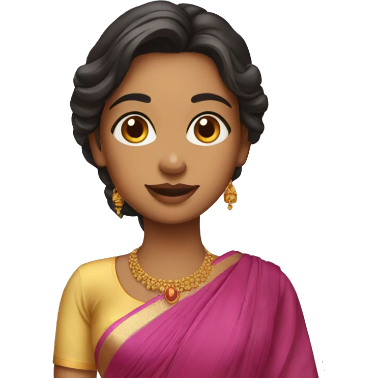 Foreign girl with saree emoji