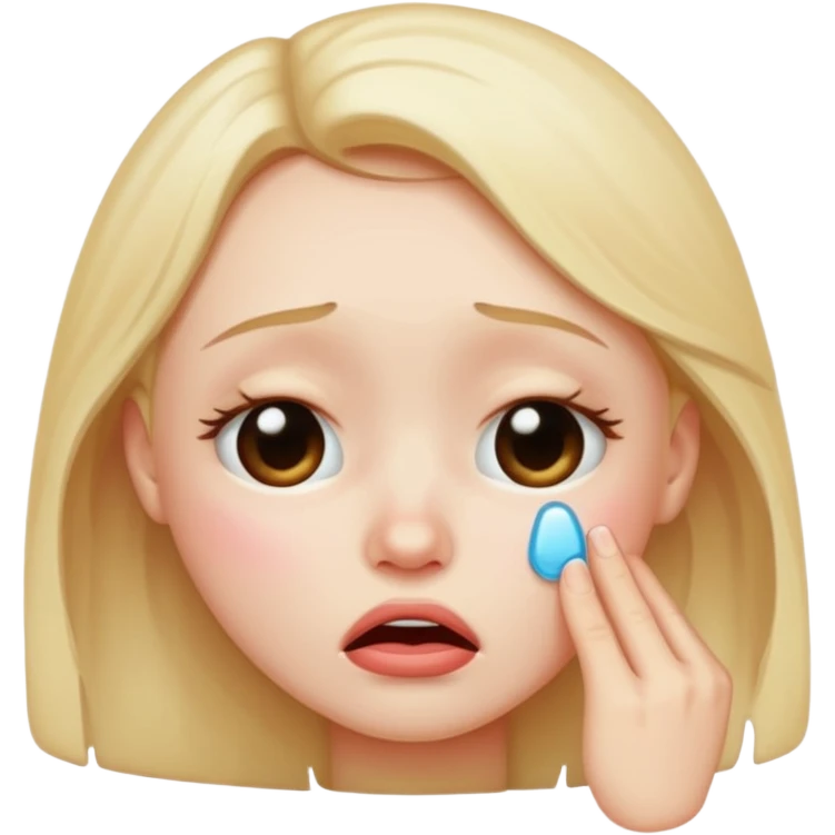 kissy face with a crying face emoji
