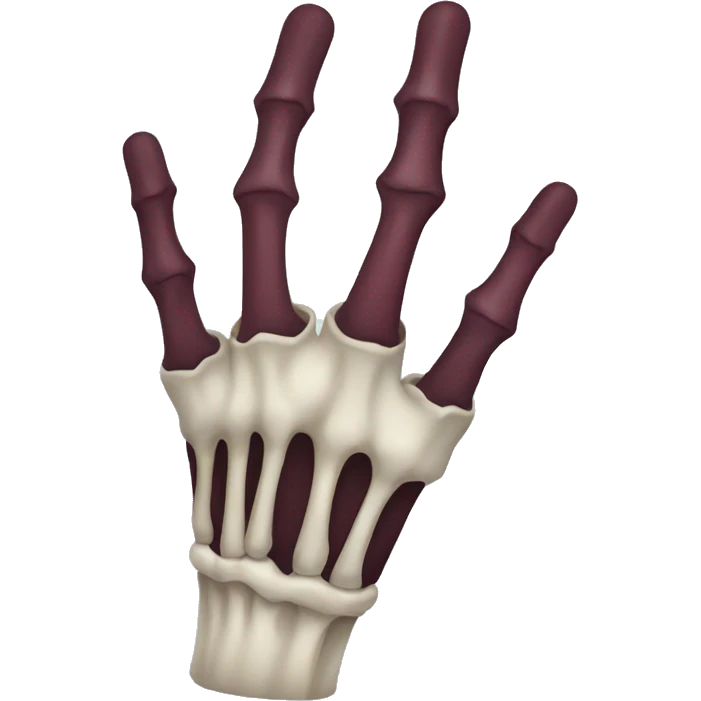 skeleton hand with long maroon nails emoji