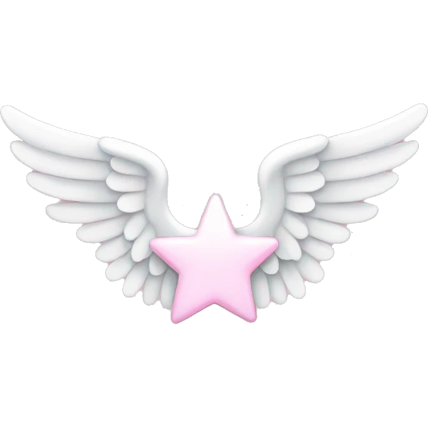 Light pink star with white angel wings emoji