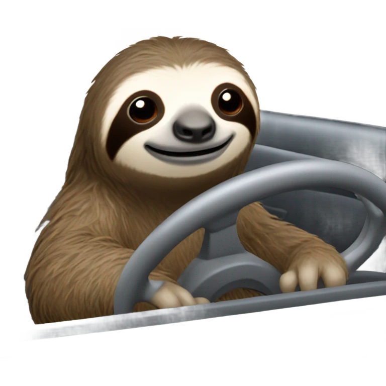 Sloth in car emoji