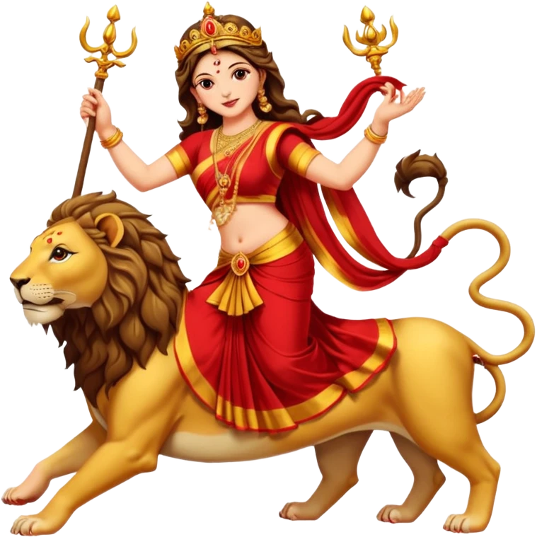Divine Mother Durga & Lion in traditional pose. emoji