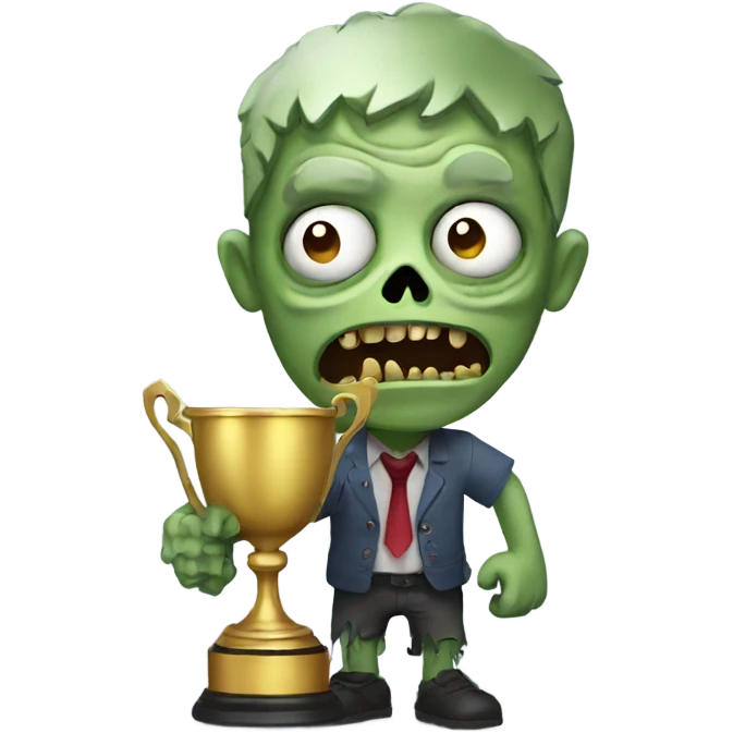 Zombie with trophy emoji