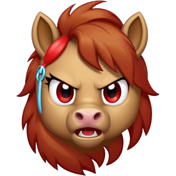 Angry Pony with the Anger Symbol emoji over it emoji