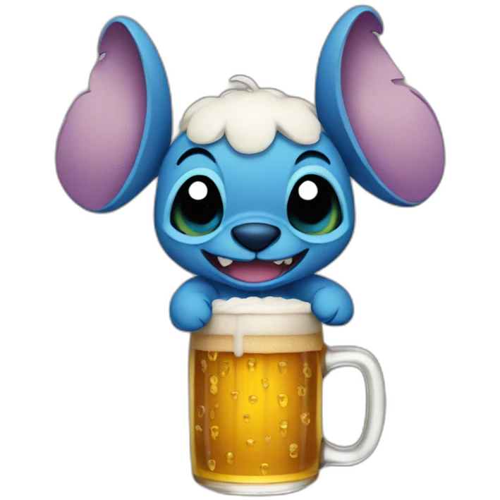 Stitch with beer emoji