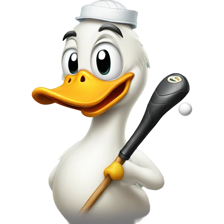 Angry Duck holding putter emoji