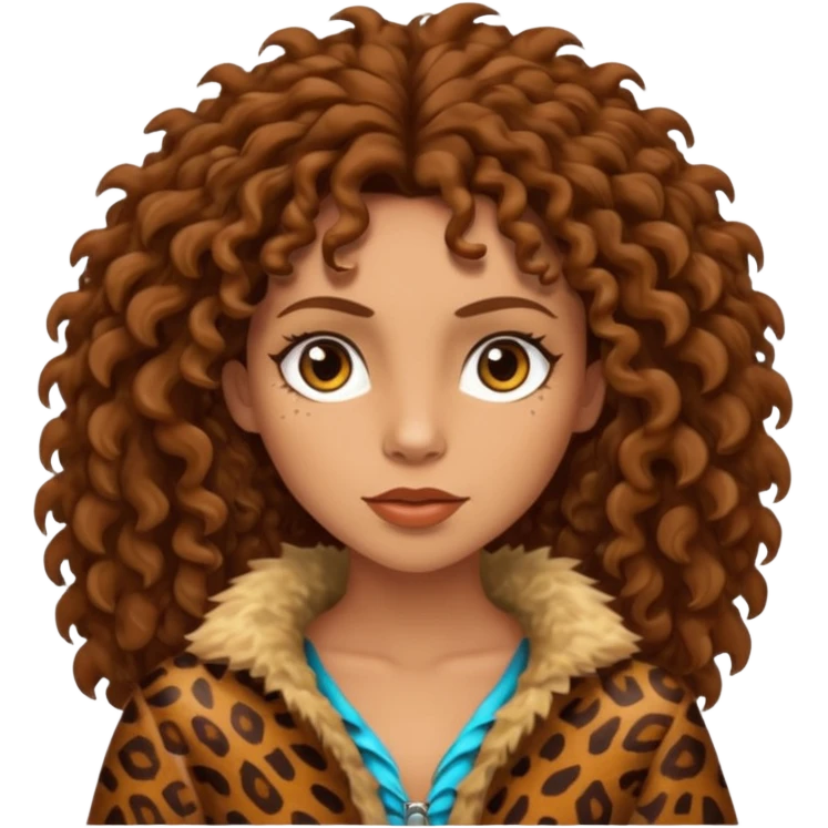 cavewoman with brown curly hair emoji