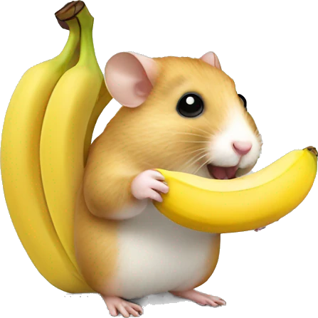 A hamster eats a banana emoji