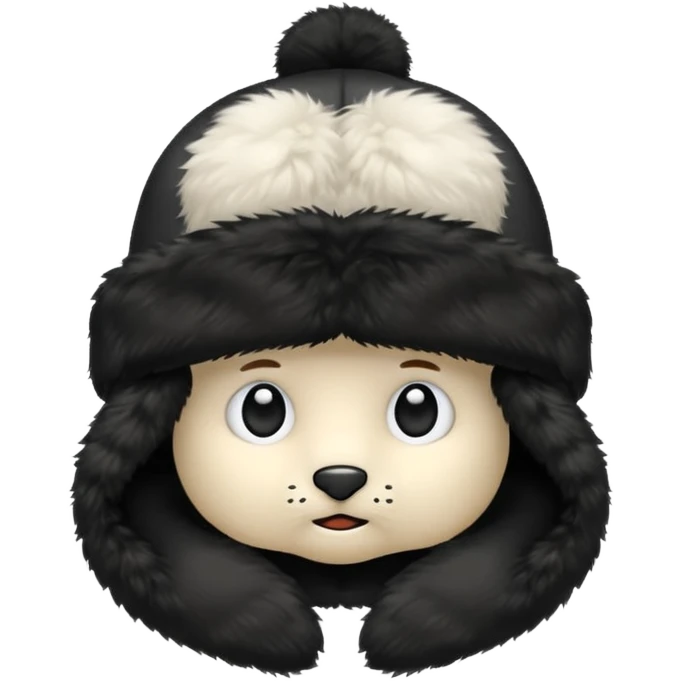 A blank Black ushanka hat emoji