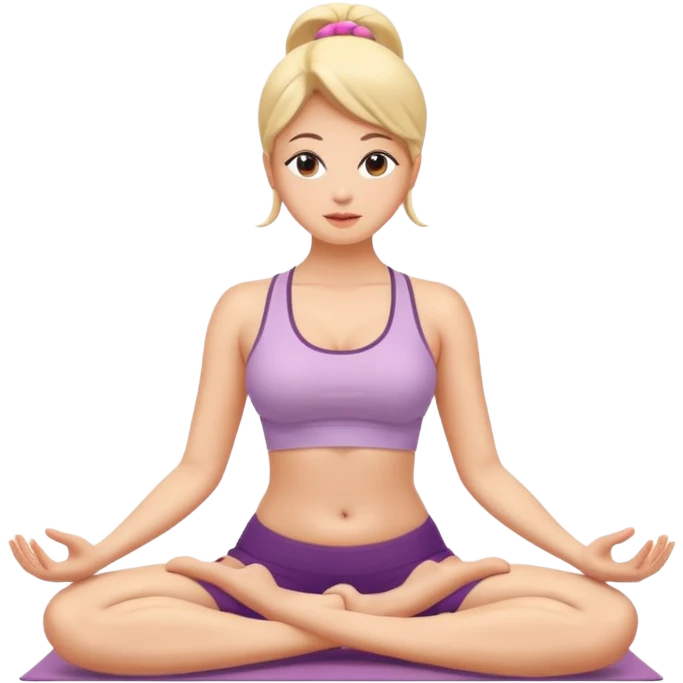 Lady with sexy beautiful body sitting in yoga pose emoji
