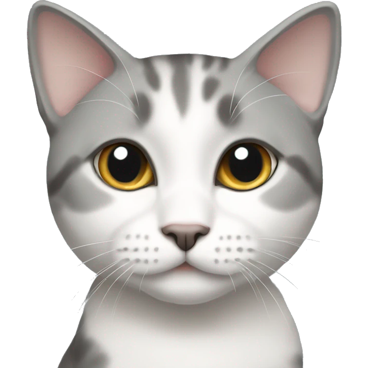 British short hair grey and White cat emoji