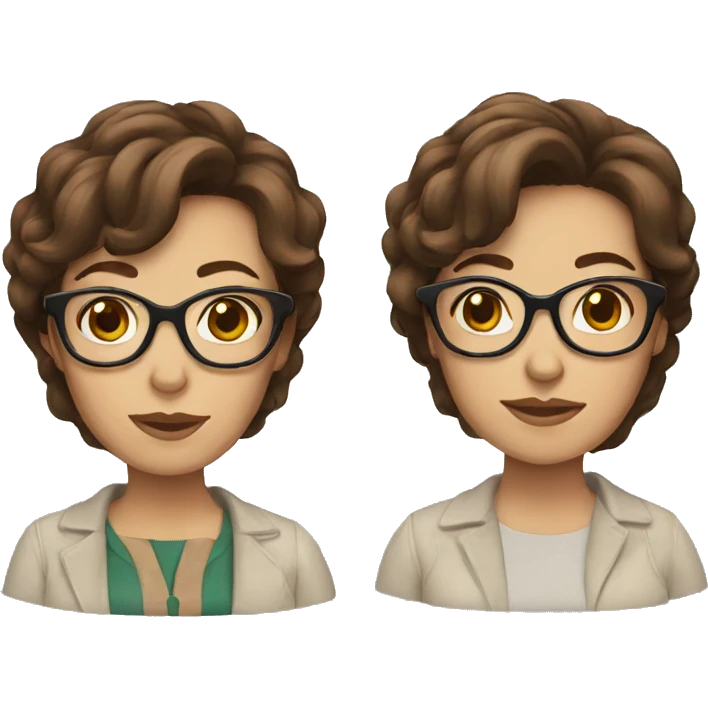 mother with glasses and brown hair emoji