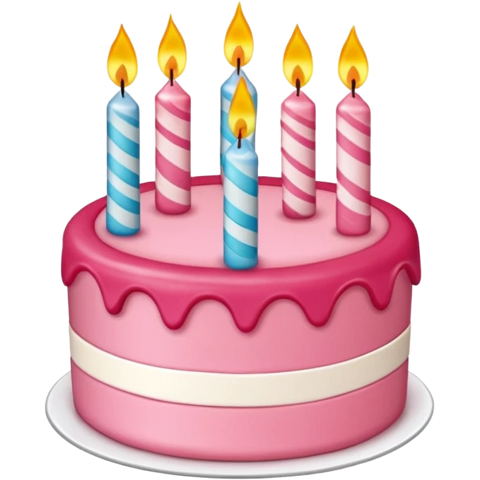 torta de cumpleaños rosada linda  que tenga velitas emoji