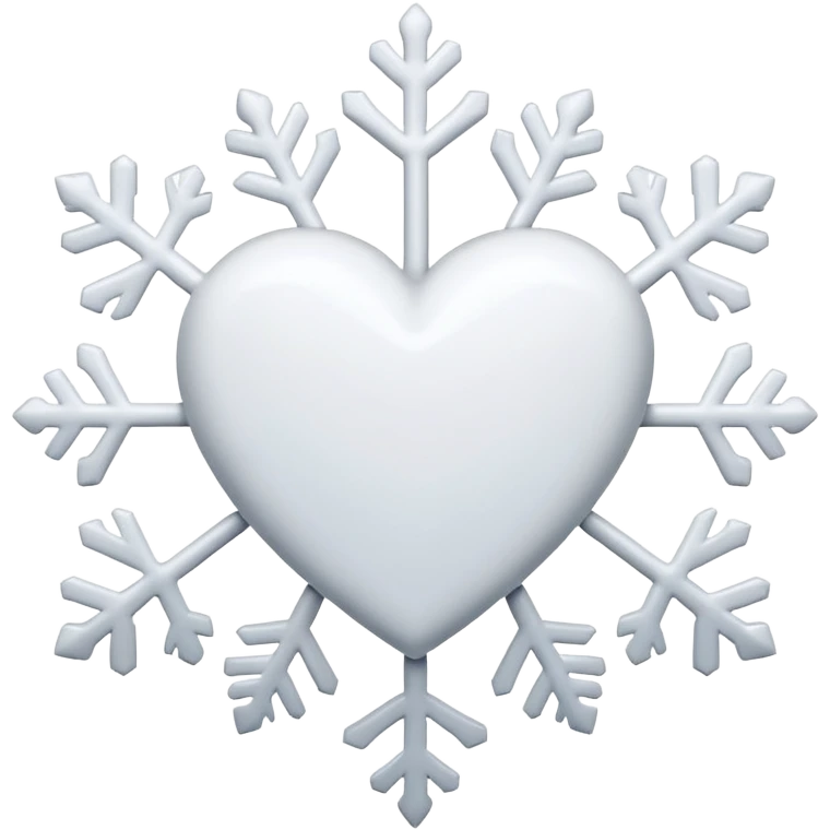 white heart with a snowflake pattern emoji