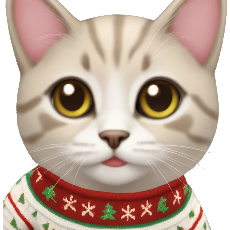 aesthetic kitten in christmas sweater emoji