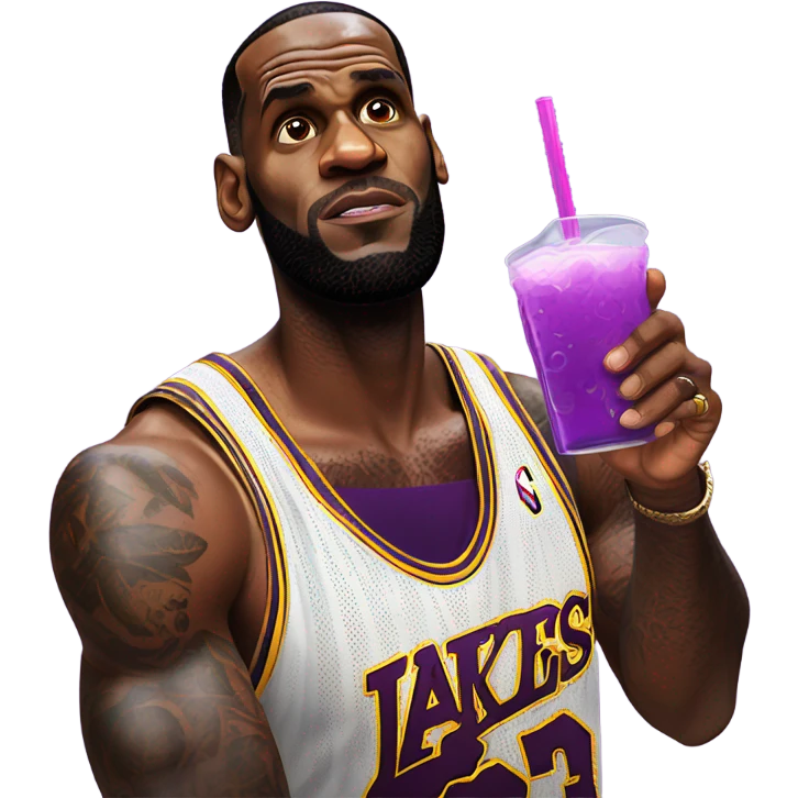 LeBron James drinking purple drink emoji