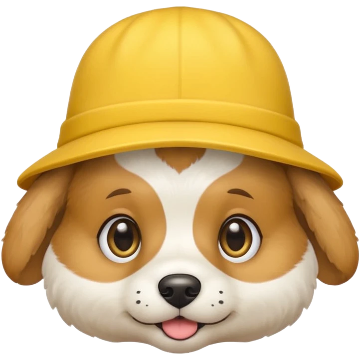 puppy dog with hat yellow emoji