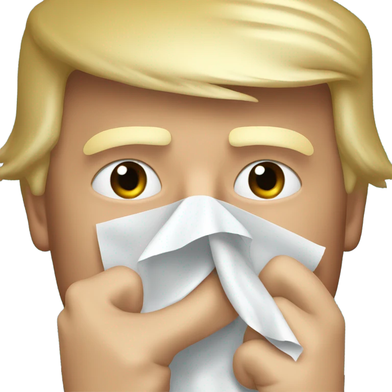 Donald Trump  wiping his nose emoji