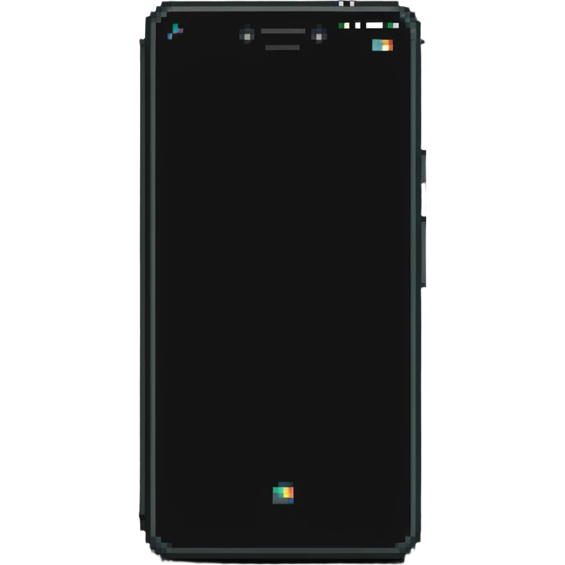 pixel art Y2K folder phone, open, with a selfie on the screen emoji