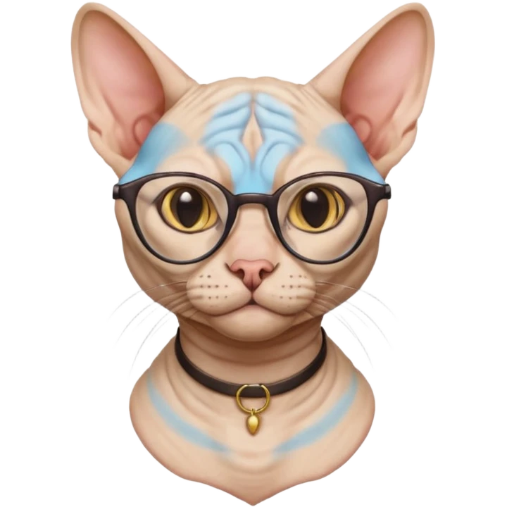 sfenks cat with glasses büst emoji