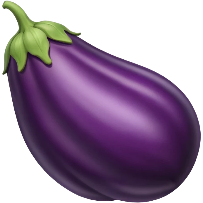 An eggplant very curved pointing downwards emoji