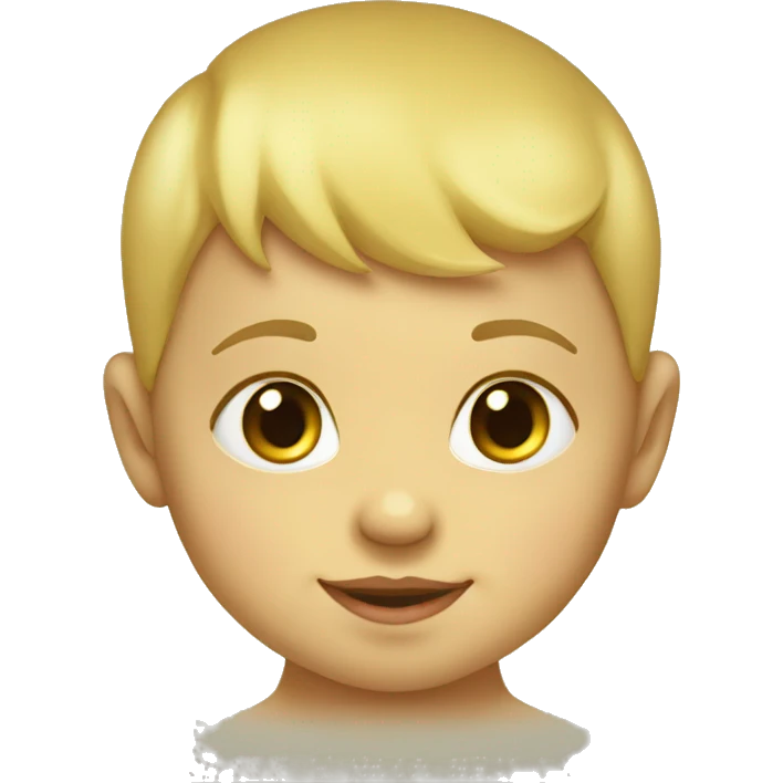 baby head, 6 months, smiling, yellow skin emoji