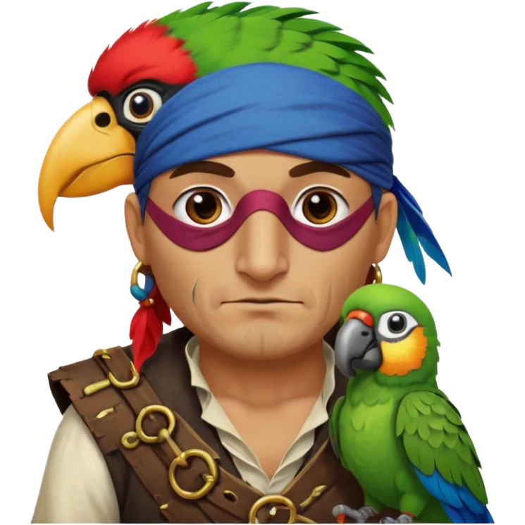 pirate and parrot emoji