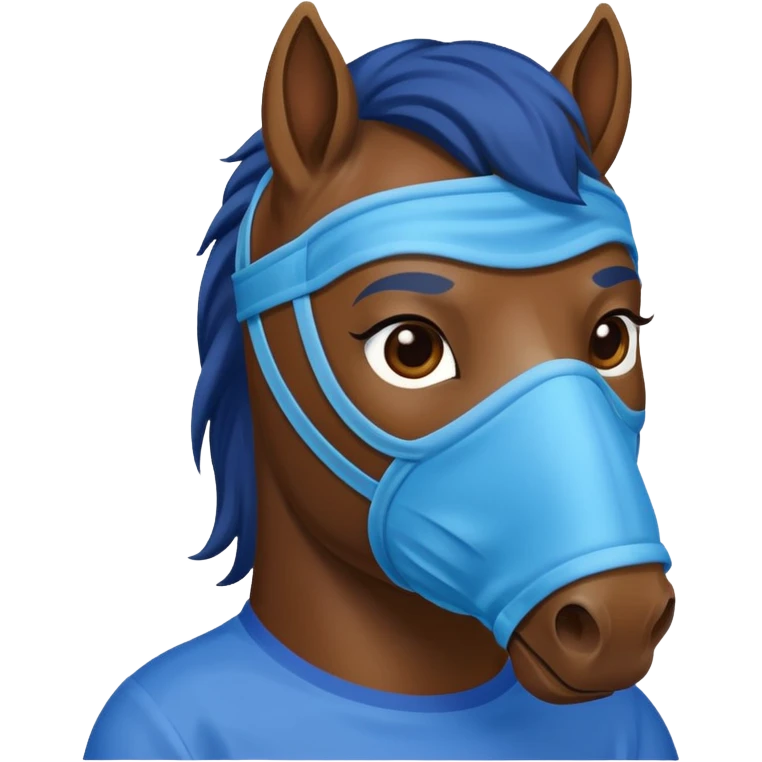 horse with blue mask and shirt emoji