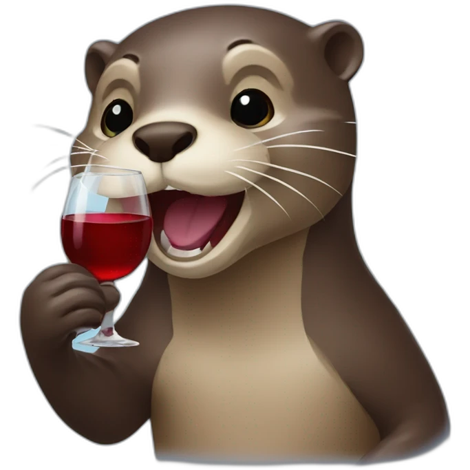 Otter drink wine emoji