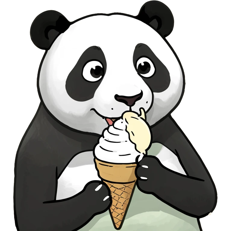 Panda eating ice cream emoji