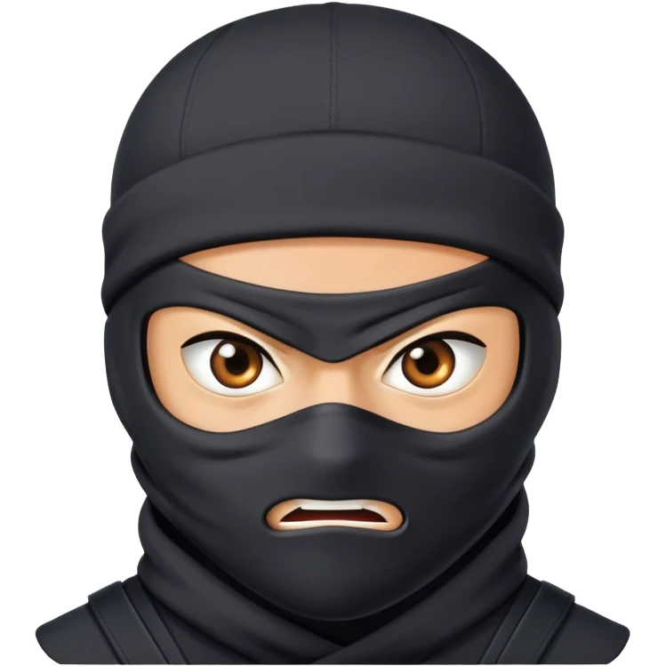 a ninja in a ski mask with an angry eye expression emoji