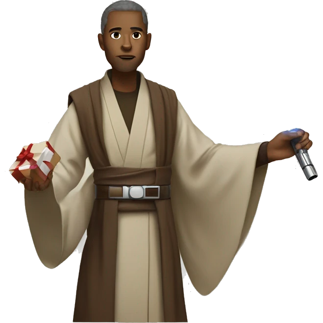 Star Wars Jedi giving gift for Christmas  emoji