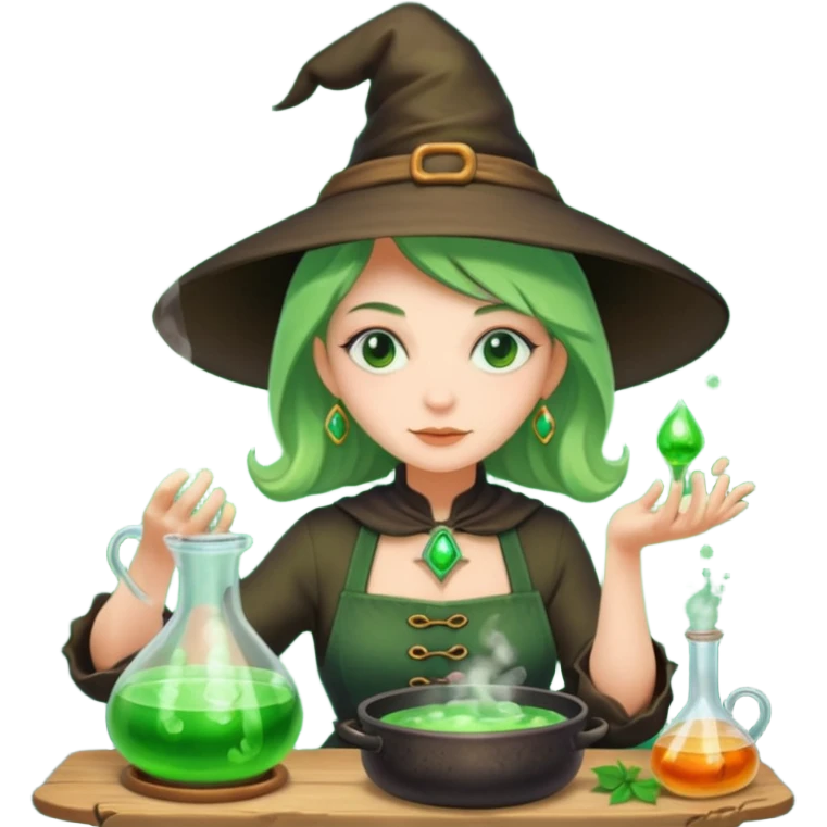 green witch cooking potion emoji