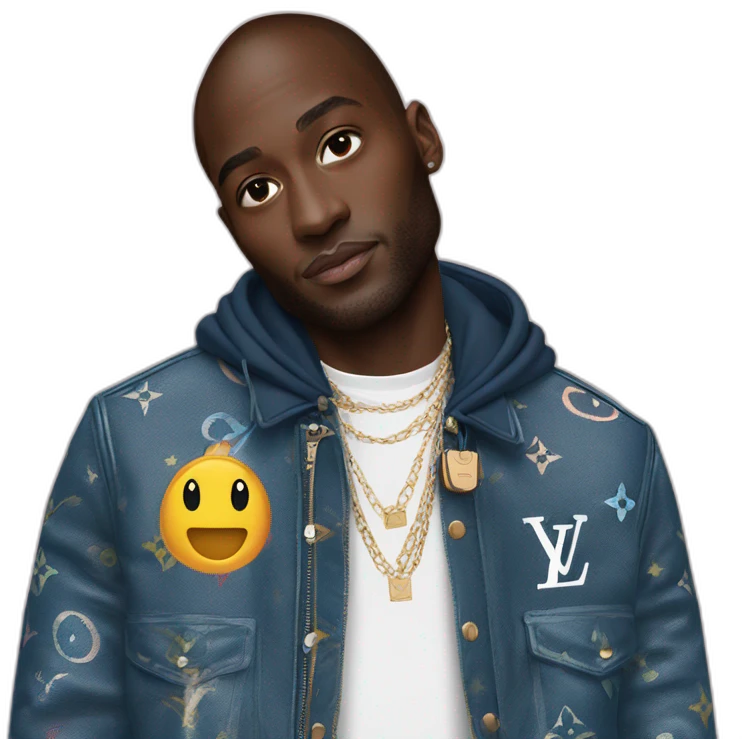 Virgil Abloh with louis Vuitton jacket emoji