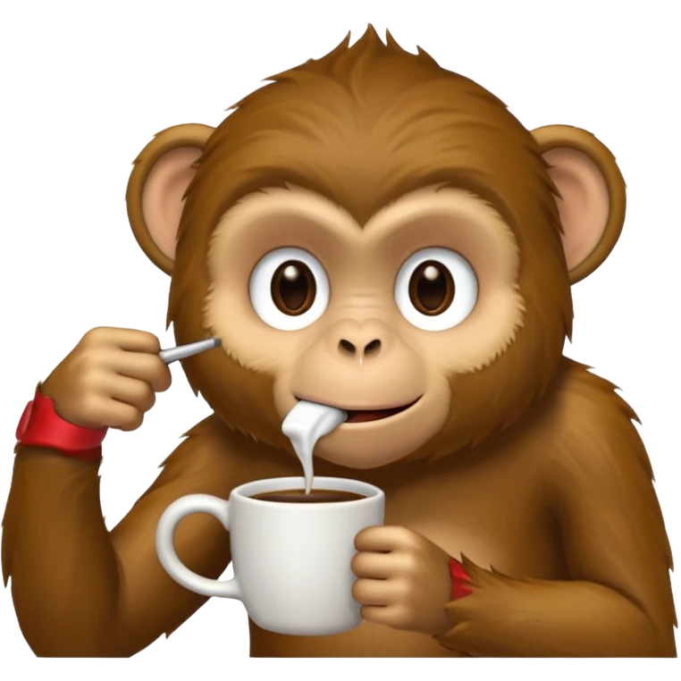 monkey sipping coffee side emoji