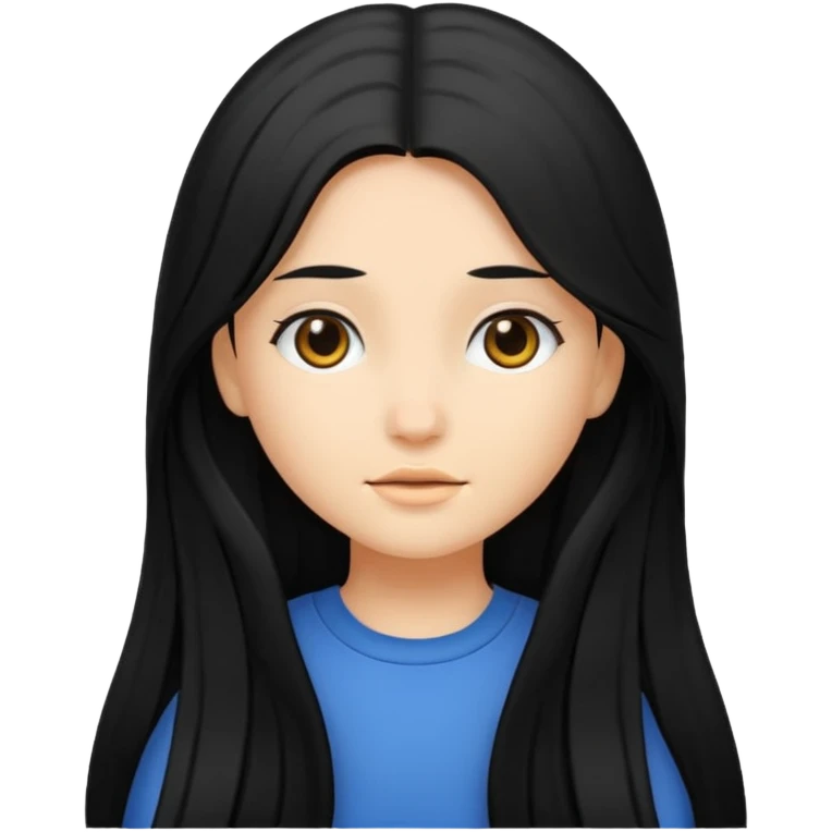 Girl with black long hair  emoji
