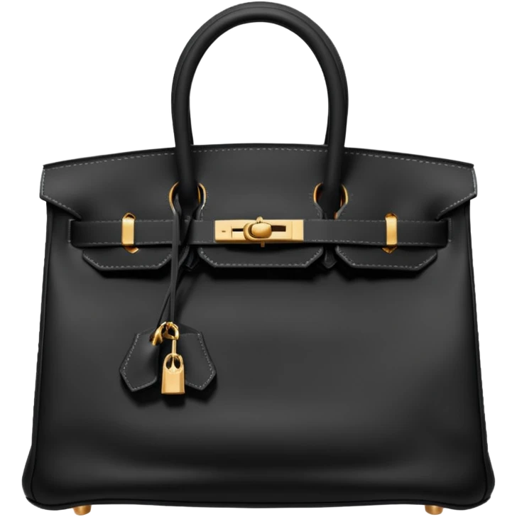 hermes birkin matte black color bag emoji