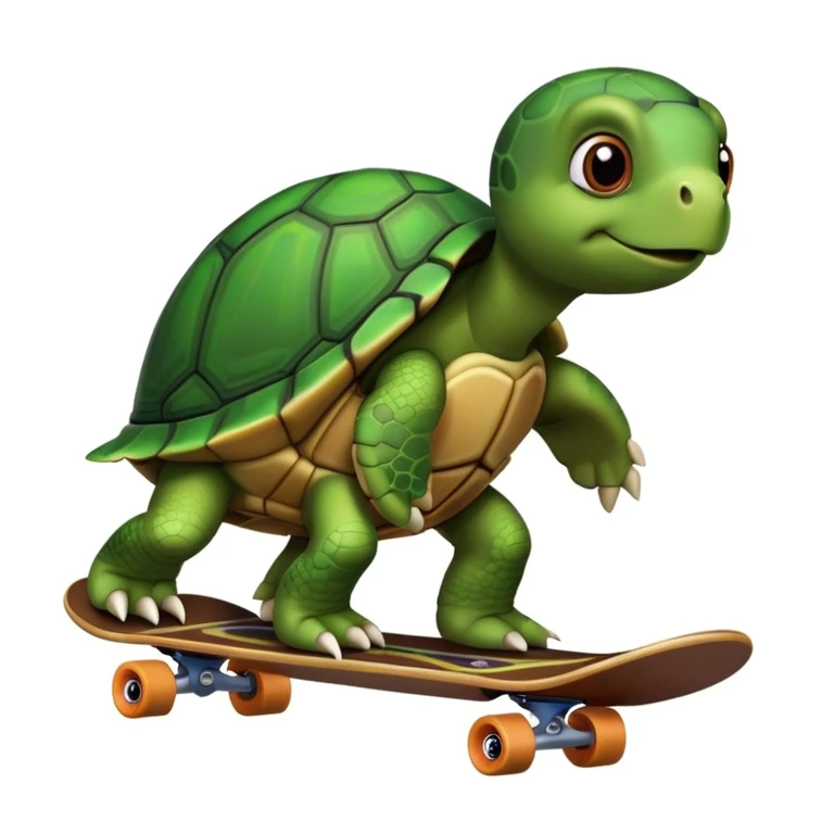 a turtle on a sketboard emoji