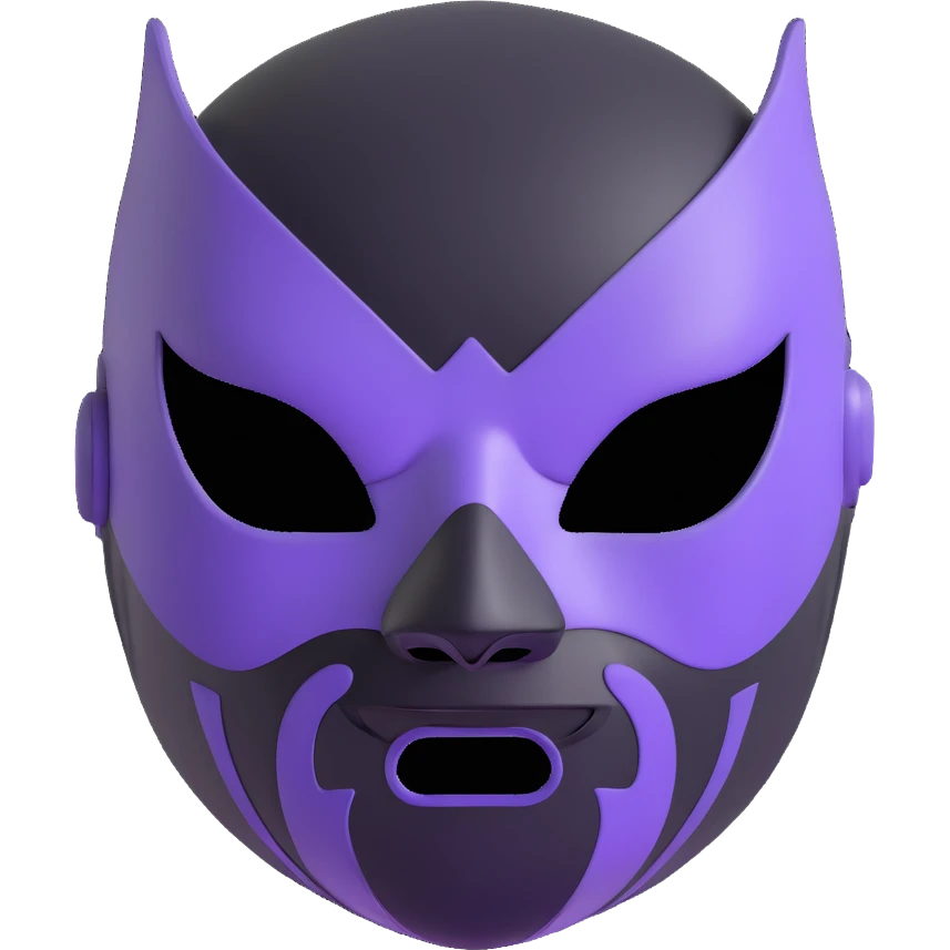 black and lavender luchador mask emoji