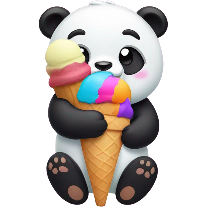 Panda eating ice cream emoji