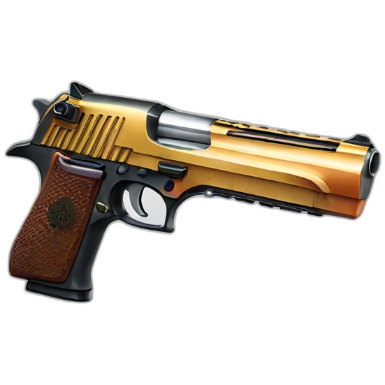 one detailed  desert eagle with exotic colors on it emoji